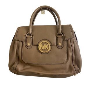 Michael Kors Margo Tan Pebbled Leather Bag with Removable Crossbody Strap